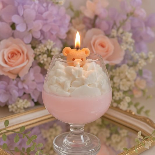 COTTON CANDY BEAR CANDLE