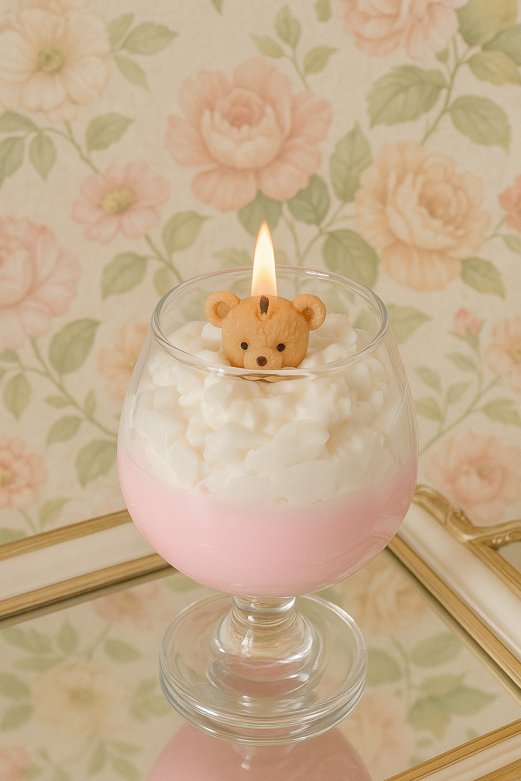 COTTON CANDY BEAR CANDLE