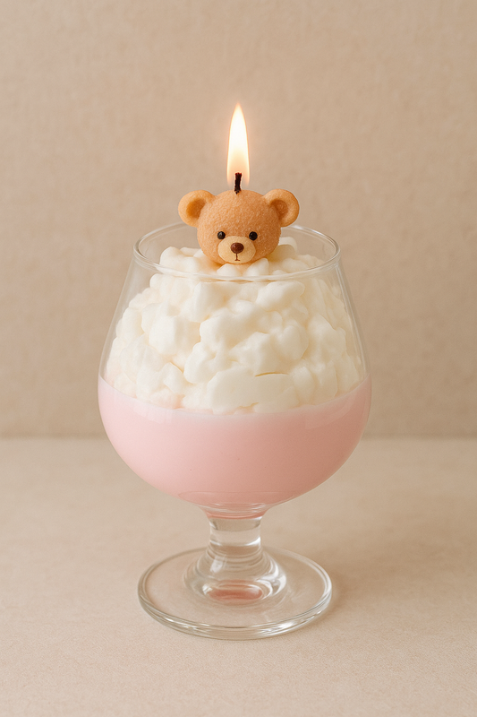 COTTON CANDY BEAR CANDLE