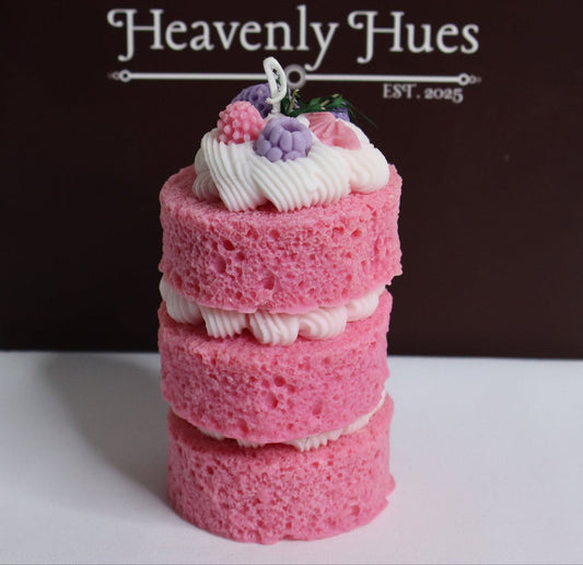 PINK SPONGE CAKE CANDLE